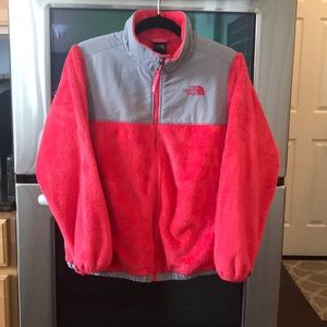 North Face Denali style in Coral & Gray-Girl’s XL